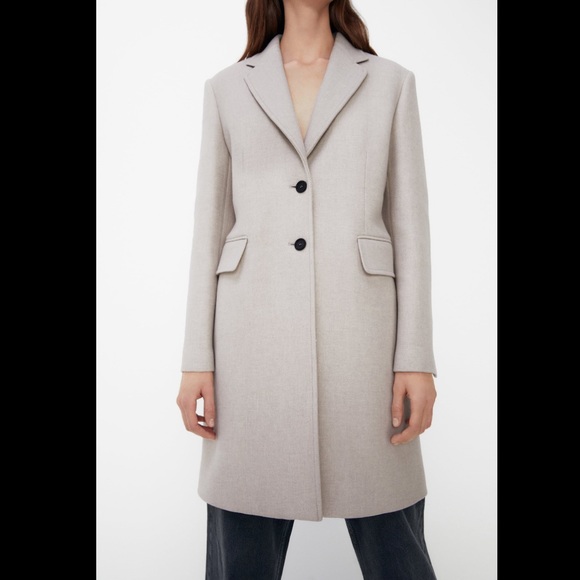 ZARA STONE MENSWEAR-STYLE COAT - SZ XS - Picture 5 of 9